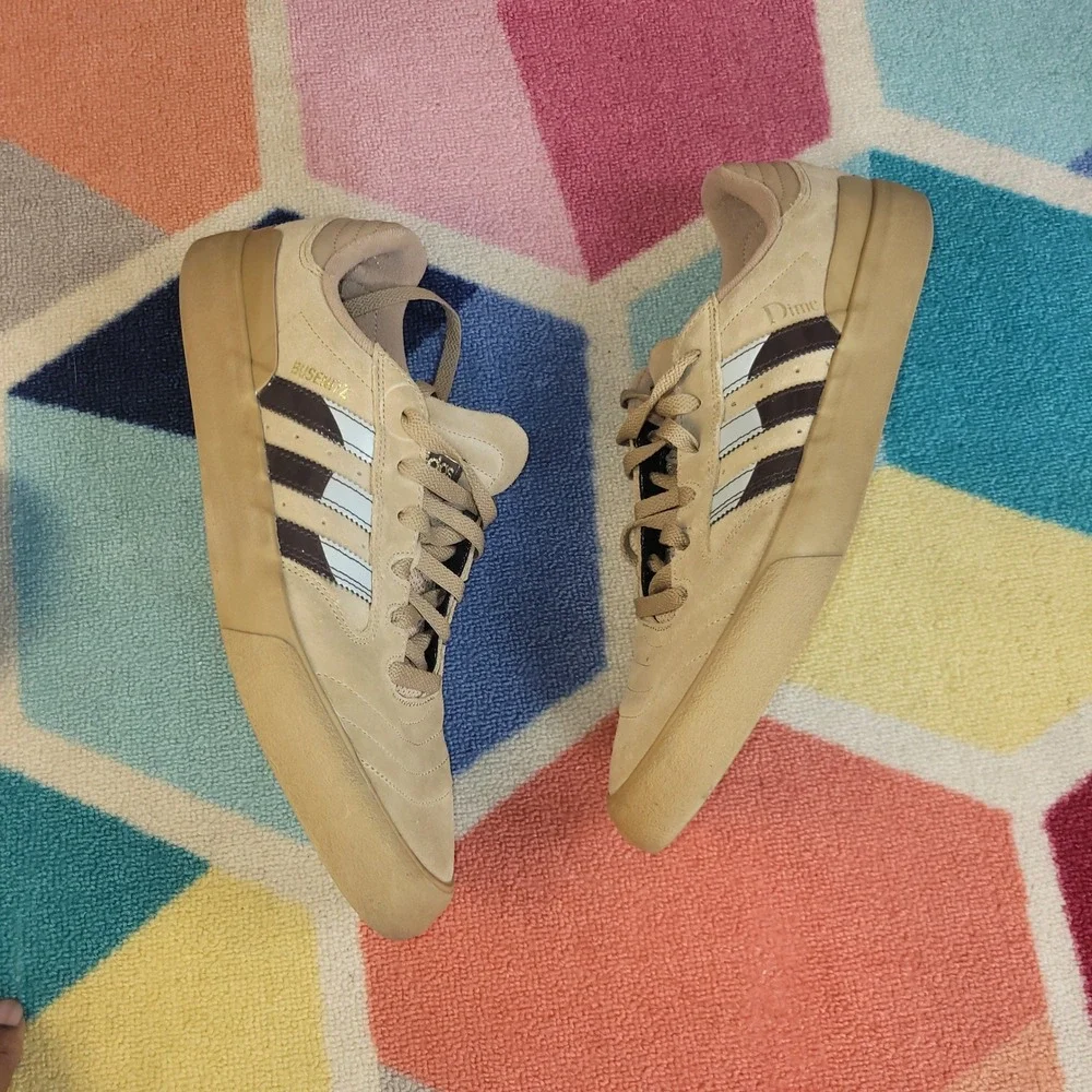 Adidas Dime Busenitz Vulc II Mens 12 Cardboard Brown Suede Skate Shoes IG2044